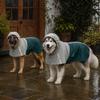 Dog Raincoat with Hood for Extra Large Dogs 30-40 KG, Green, XL