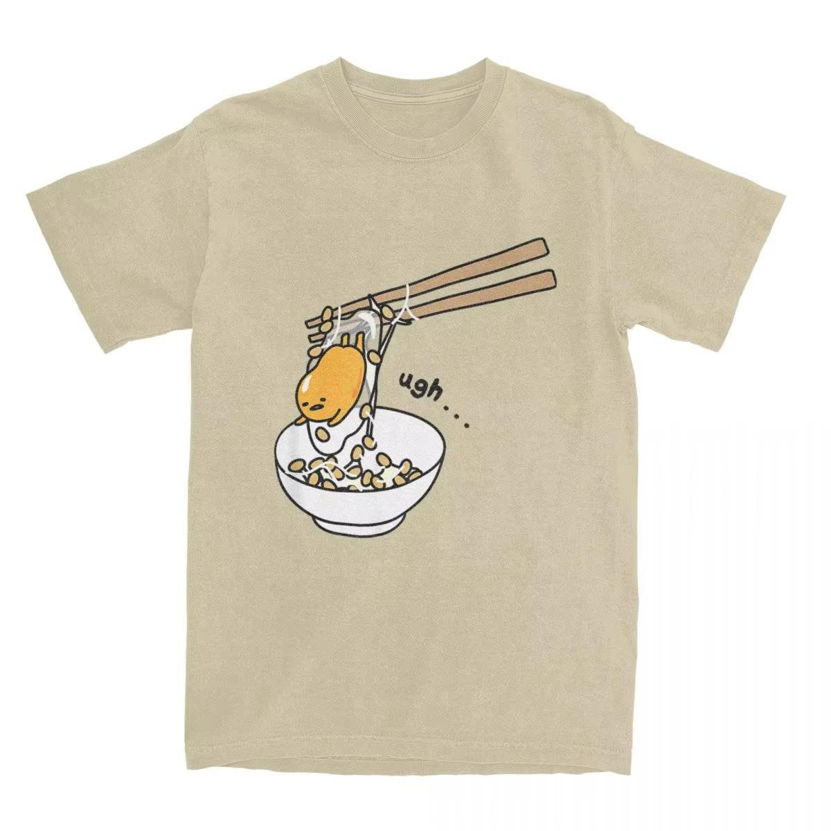 

Gudetama Chopsticks T-Shirt Men Women Novelty Cotton Tees Round Neck Short Sleeve T Shirts Summer Tops M