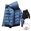 Men's Reversible White Duck Down Puffer Jacket: Short, Hooded, Solid Color, Warm, Windproof for Autumn and Winter