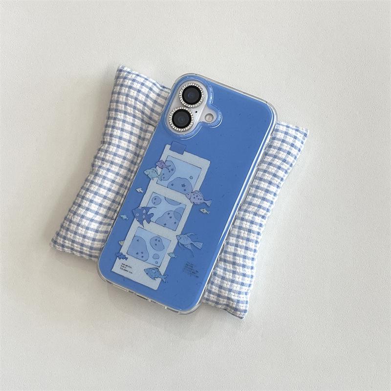 

Blue Ocean Bubbles Little Fish iPhone 17 Pro Max Case - Double Layer Drop-Proof 17 Pro