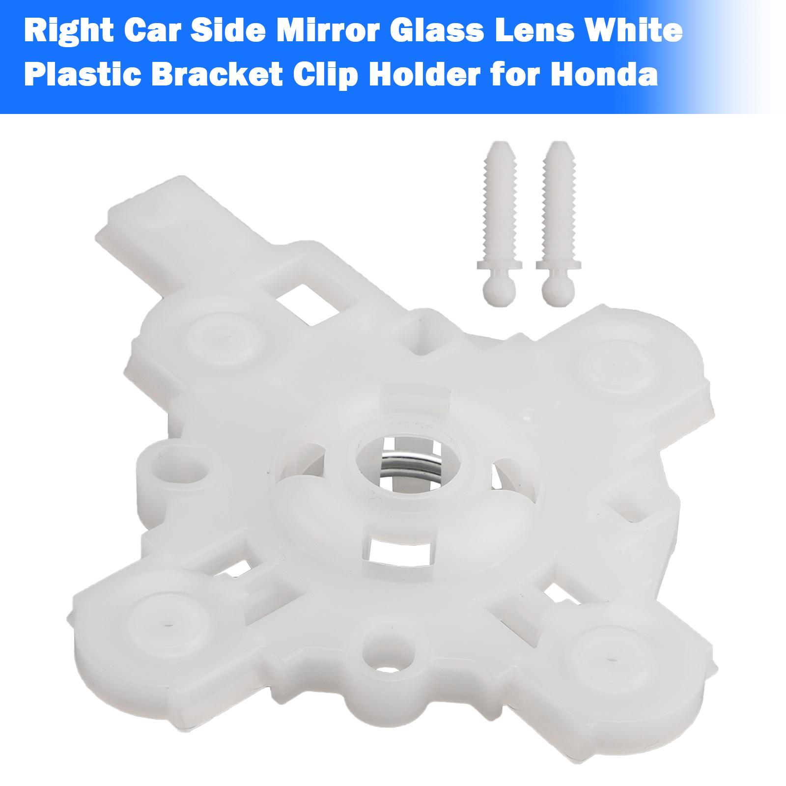 

Right Car Side Mirror Glass Lens White Plastic Bracket Clip Holder for Honda