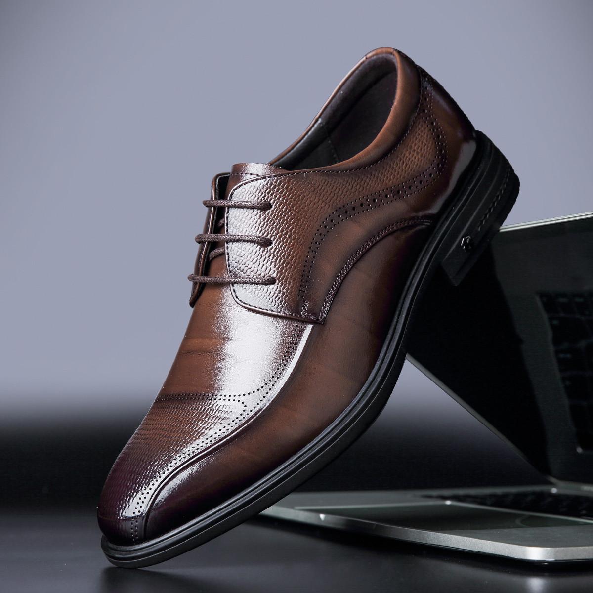 

2025 new men s business leather shoes high-end men s leather British style first layer cowhide Wenzhou men s shoes trendy dress 44