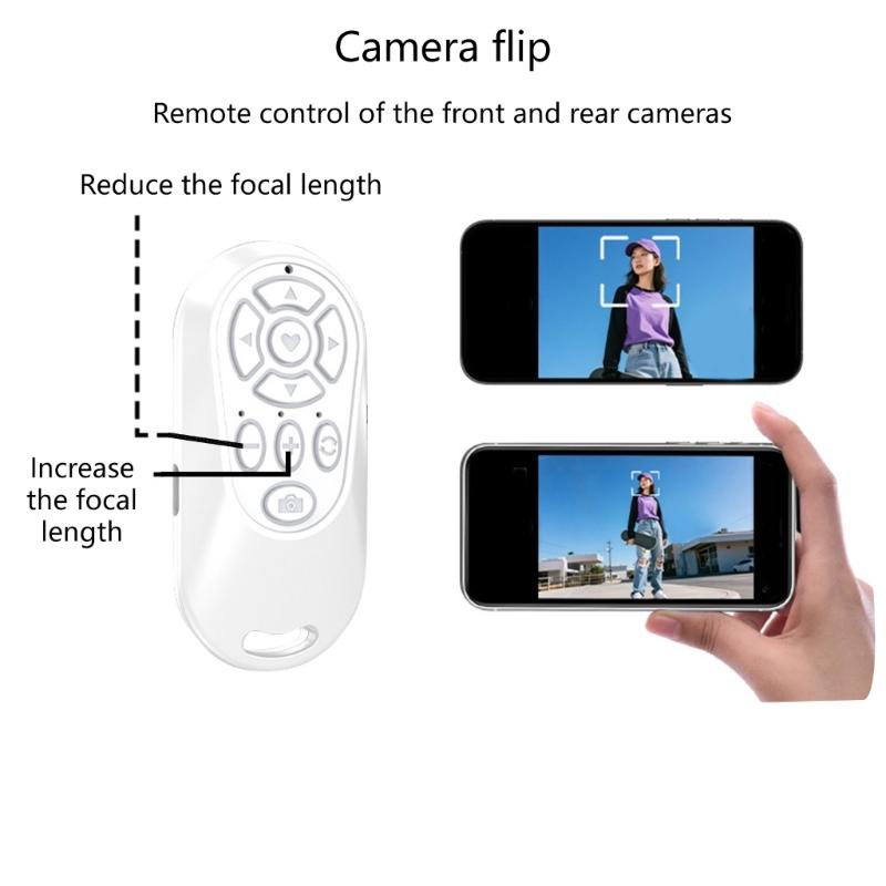 Remote Control For Smartphone Photography Featuring 10M Ranges Slip Matte Buttons Upgraded Chip For Stable Connection And Compacts Design For