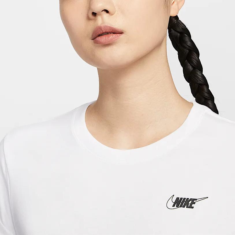 Nike Minimalist Fashion Solid Color Short Sleeve T-Shirt Women Tops White HF9457-100