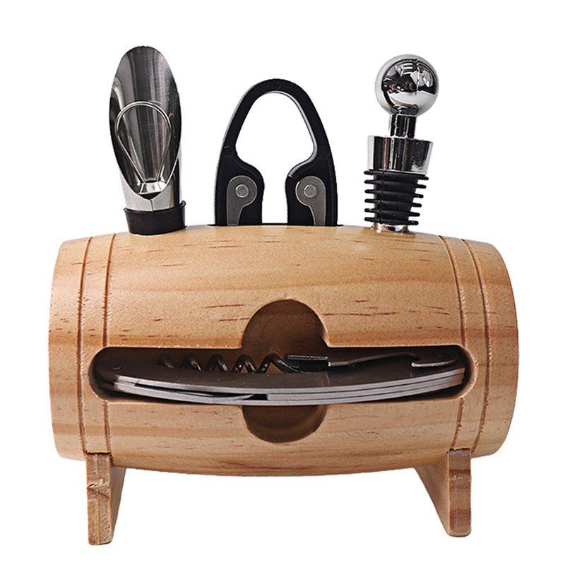 ABWR-Manual Red Wine Bottle Opener, Wooden Swing Rack& Household Red Wine Bottle Opener Set Utensils