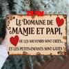 Vintage Metal Tin Sign French Grandparents Wall Decor Gift Home Art