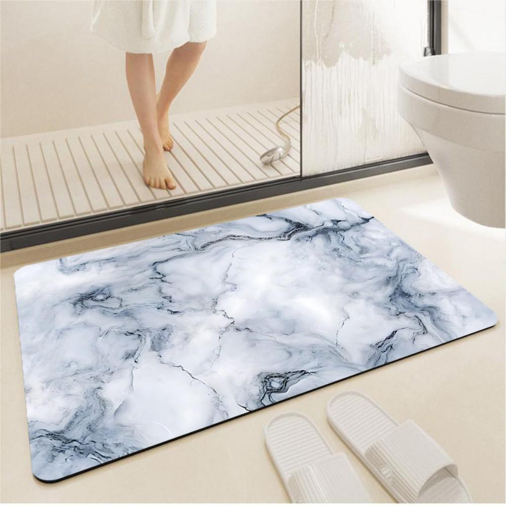 Marble-patterned Diatom Mud Anti-slip Floor Mat, Bathroom Entrance Carpet, Water-absorbing Floor Mat, Home Decoration Rug