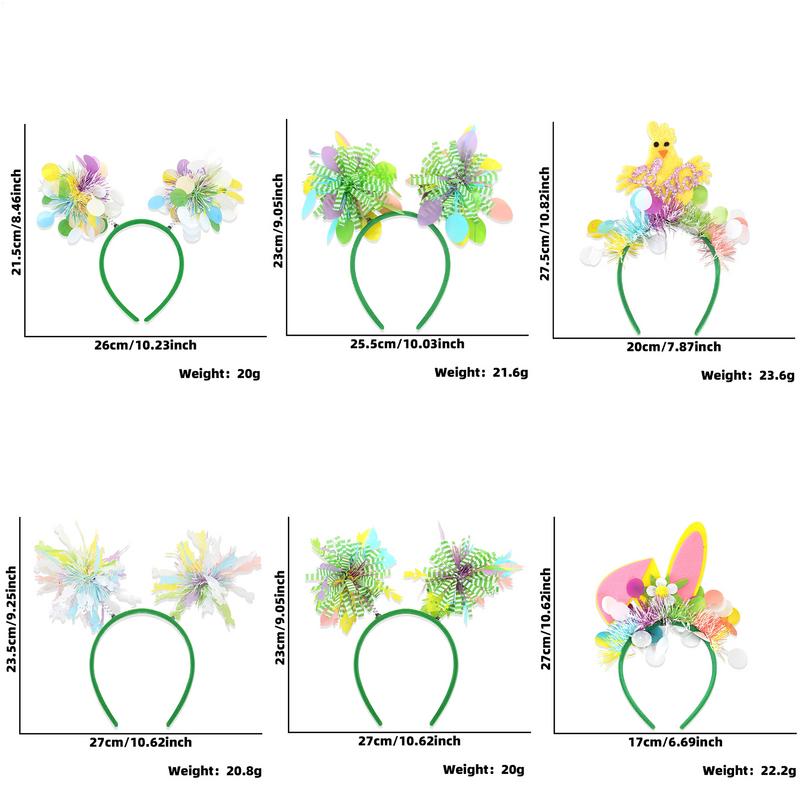 Easter Hair Band Happy Easter Day Hairband For Easter Decoration 6X Women Easter Ears Hair Accessories Headband Set For Girl