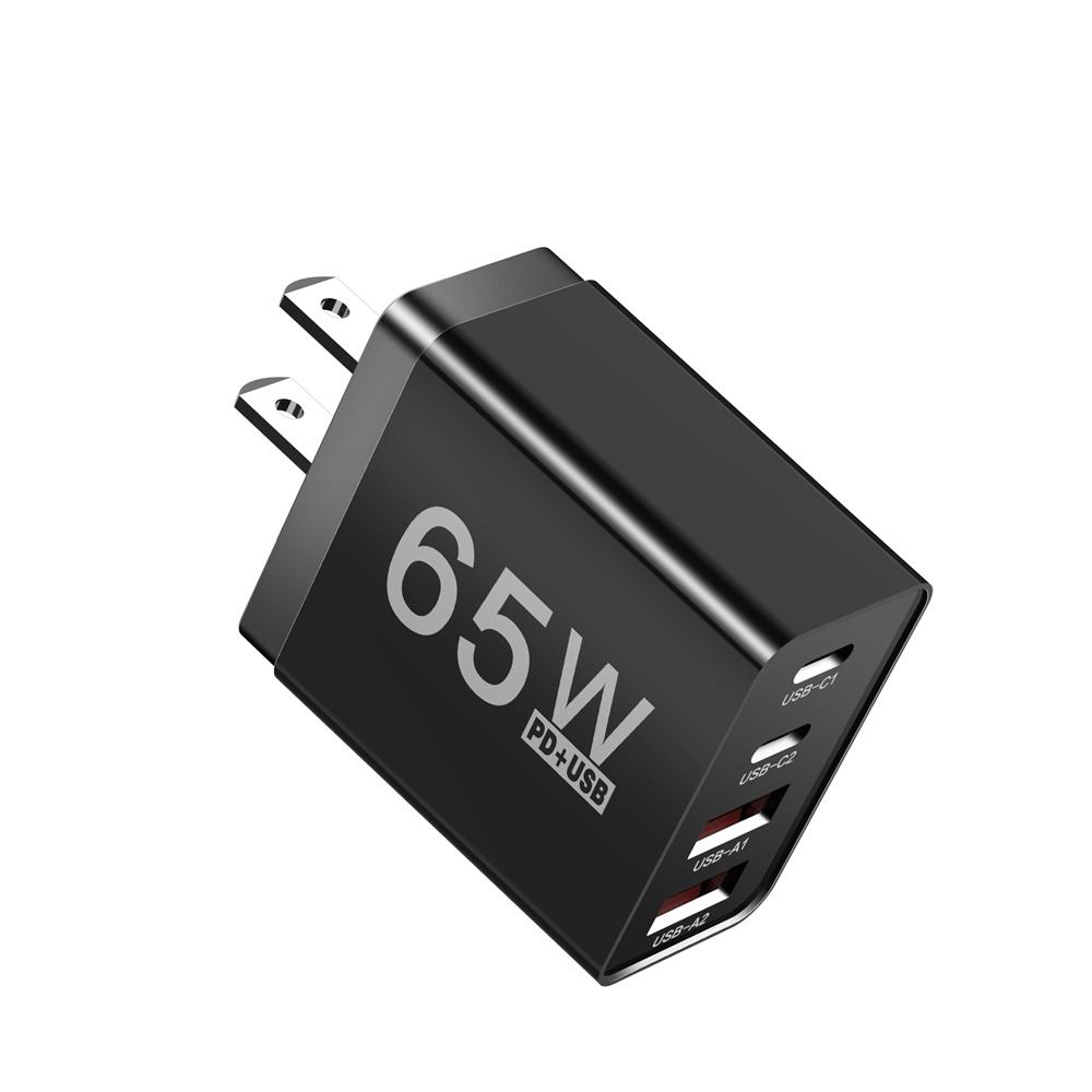 65W USB Type C Charger Fast Charging EU/US/UK Plug Travel Charger for IPhone Samsung Xiaomi 4 Ports Phone Quick Charger Adapter