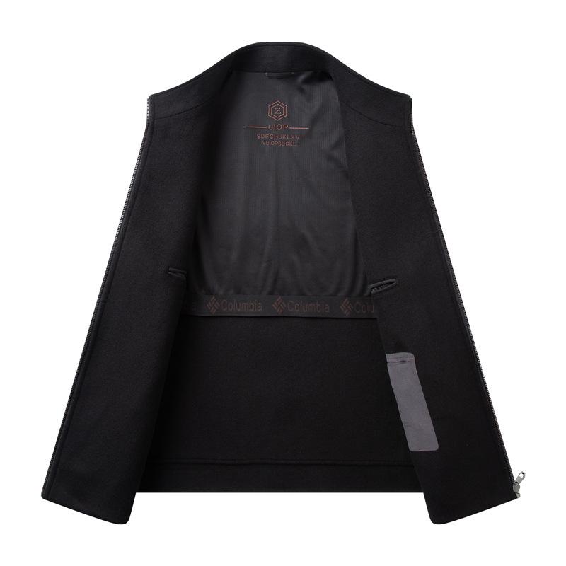 Утолщенная деловая куртка с воротником-стойкой для мужчин среднего и пожилого возраста — фото 3