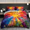 Rainbow Sunrise Flower Field Duvet Cover Set 1 Duvet Cover+2 Pillowcases Four Seasons Home Dorm High-Definition Print