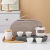 Portable Black Ceramic Travel Tea Set - Ideal Business Gift & Souvenir