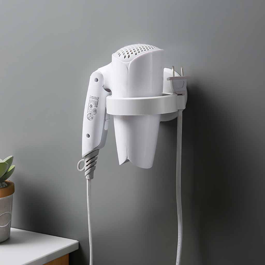 Good Durable Bathroom Wall Mounted Electric Hair Dryer Holder Storage Rack Shelf