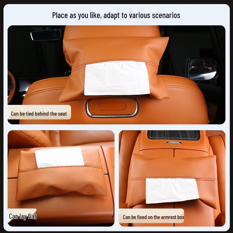 AITO M8 Car Seat Tissue Holder - Car-Mounted Armrest Box Tissue Bag for Car Interior