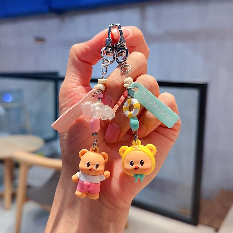 Butterbear Mini Duo Pack Keychain, Adorable & Exquisite Cartoon Bear Bag Charm Pendant