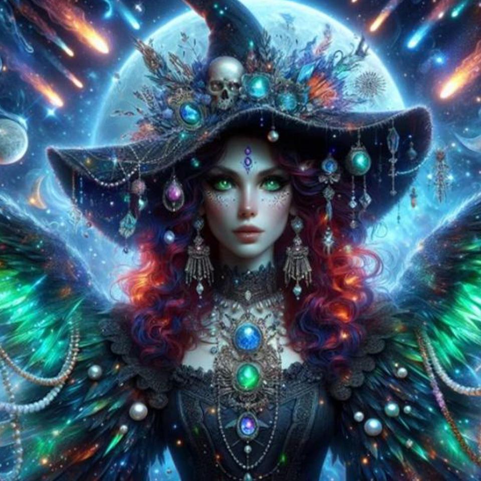 5D DIY Full Round Square Diamond Painting Halloween Witch Set Mosaic Embroidery Home Decoration Cartoon Decoration Gift 2024 New