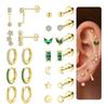 Nonallergenic Blocky Zirconia Ear Posts Set Surgical Steel Thin Jewelry For Sensitive Hearing Multiple Styles