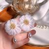 Autumn And Winter Hairball Love Stud Earrings, Sweet Temperament Star Daisy Girl Geometric Senior Ear Clip Woman