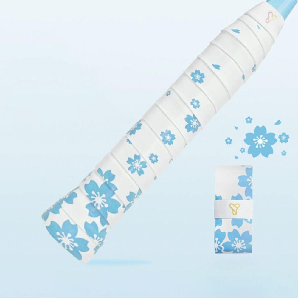 Sweat-Absorbent Badminton Handle Wrap Tape Sakura Print Tennis Racket Grip Tape Outdoor Sports