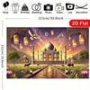 2D Taj Mahal Photography Background, Golden Mosque Sunset Indian Wedding Party Decor Banner