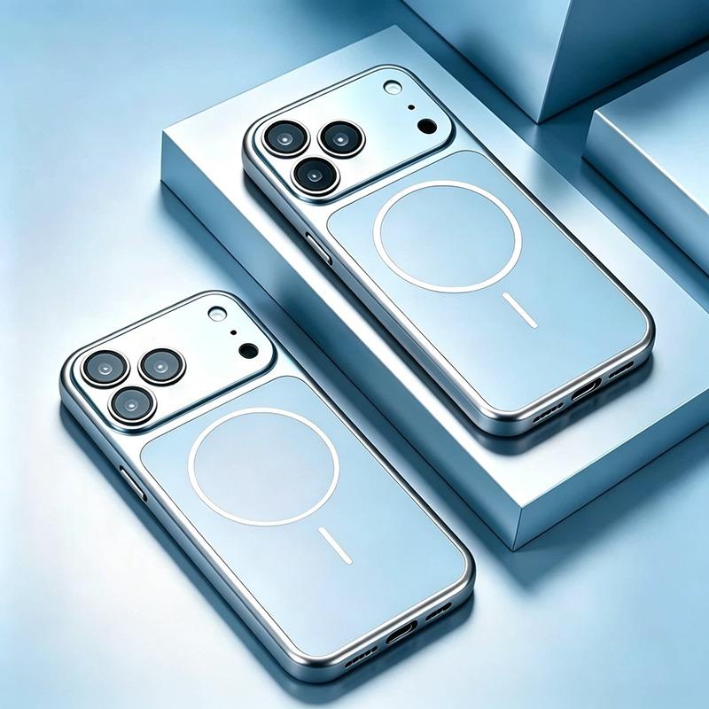 Luxury PC For Magsafe Phone Case For 18 17 16 15 14 13 Pro Max Magnetic Hard Full Lens Protection Thin Cover Funda