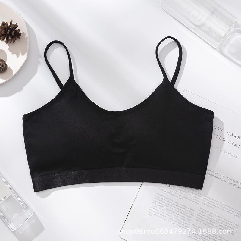 Fixed Cup One-piece Beauty Back Wrapped Chest Tube Top Cotton Gathering Bra Student Sling Sports Vest Girl Underwear