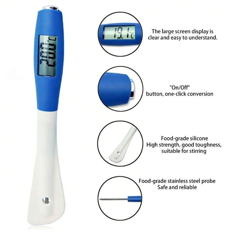 High Accuracy Digital Kitchen Display Tool With Weight Calculation Silicone Spatula Thermometers For Chocolate Dough