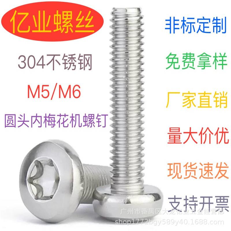 

304 Stainless Steel Tamper-Proof Torx Pan Head Screw M5/M6 - GB2672 M5*6 Stainless Steel 304/100 pcs