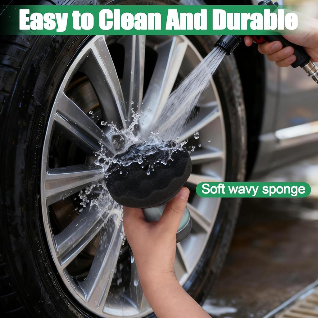 Flow Tire Shine Applicator, Reusable Car & Truck Tire Dressing Applicator, No-Drip Streak-Free Tire Shine Applicator Pad, Car Detailing Foam Sponge