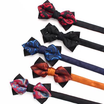 Rael Doppelte Herren Polyester Fliege Mehrfarbig Hochzeit Bräutigam Trauzeuge Fliege Fliege