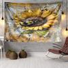 Bumblebee And Sunflower Tapestry Room Decoration Wall Hanging for Living Room Bedroom, Dormitory, Birthday and Christmas Gifts