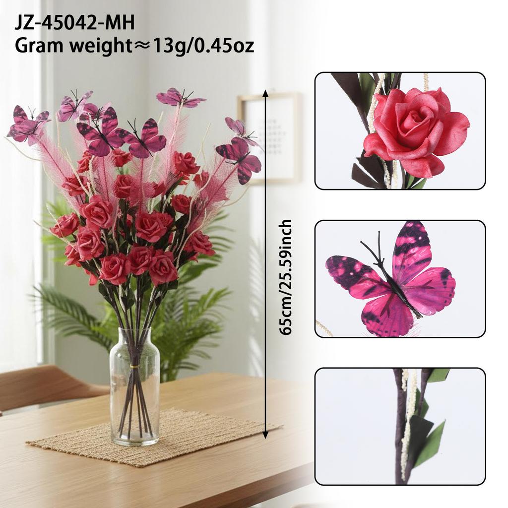 An artificial butterfly branch used for weddings, family offices, parties, decorating vases, and floral arrangements