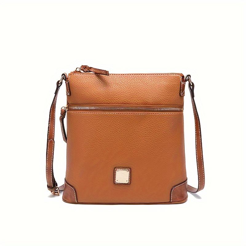 Retro Messenger Bag For Women, Simple Vegan Leather Purse, Classic Style Shoulder Bag