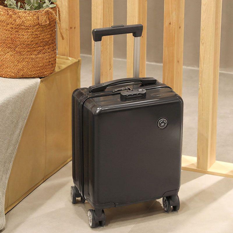 12" Compact Trolley Suitcase – Spring/West Air Travel Combo with Password Lock, Leather Exterior