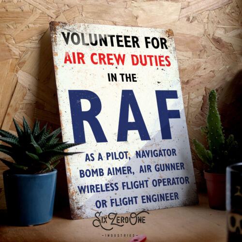 

WW2 Volunteer for RAF Metal Wall Sign Man Cave Vintage Plaque Garage war allyAluminum 30x40cm(11.8x15.7inch)