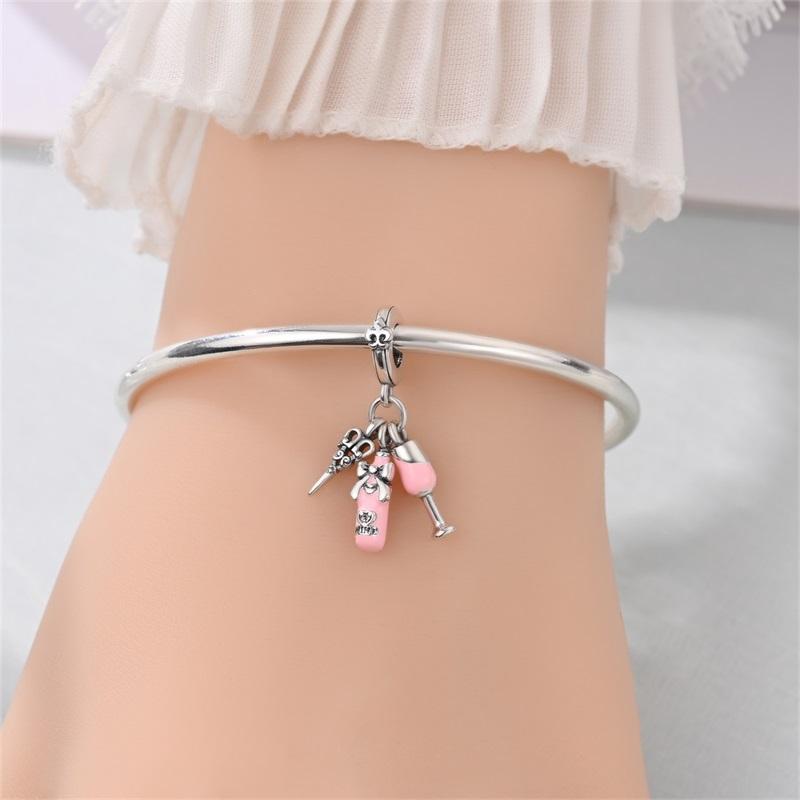 Copper Candlelight Dinner Pendant Charms Jewellery Fit Original Bracelet Necklace For Women Diy Gift