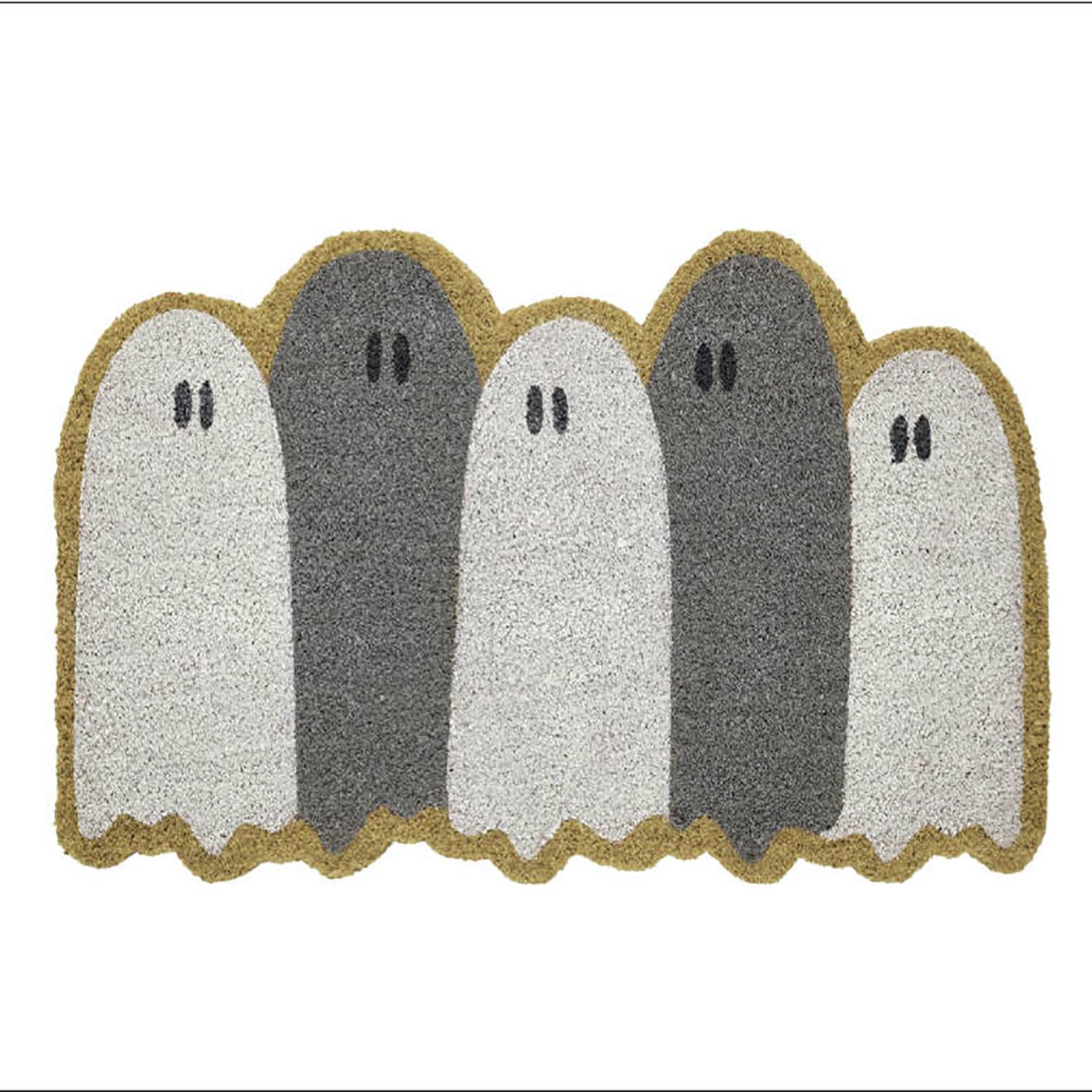 

My Texas House Grey/White Ghosts Halloween Outdoor Coir Doormat, 18inx 30in One Size