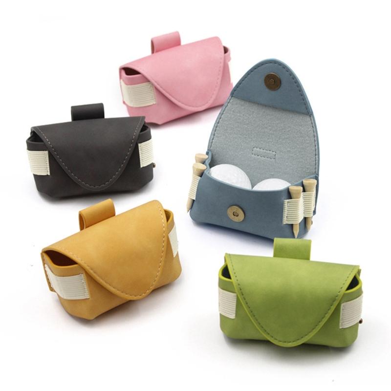 Golfs Balled Storage Bag Golfs Balled Pouch PU Leather Golfs Tees Holder Golfs Balled Carry Bag for Men and Women