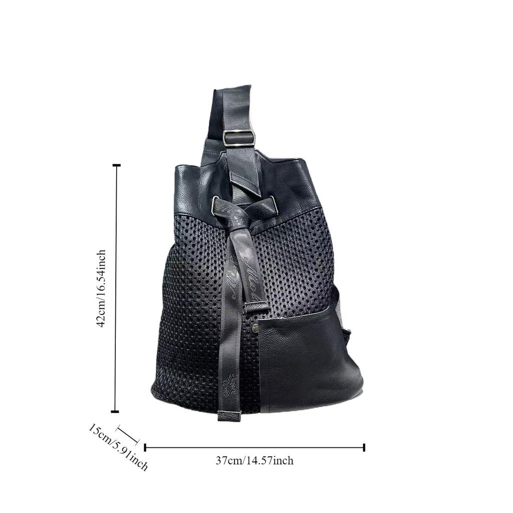 Women'S Mesh Lightweight Shoulder Bag Large-Capacity Splicing Trend Handbag