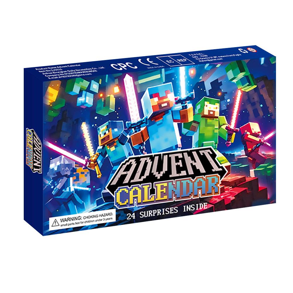 Cross-Border Christmas Countdown Calendar: 24 Pixel Robot Building Blocks for Kids