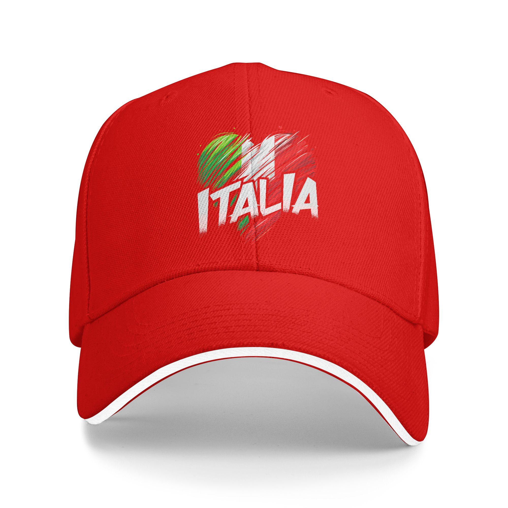 

WoUnisex Unisex Italy Italian Flag Italia Heart Outdoor Hat Sun Cap New Baseball Cap Sports Hats One Size