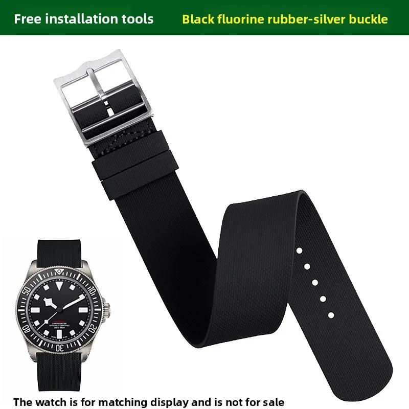 

Для серії Tudor Black Bay FXD M25707 M79363N Фторкаучуковий Ремінець Браслет 20мм 21мм 22мм Для Omega IWC Rolex Гумовий Ремінець для Годинника 22mm width