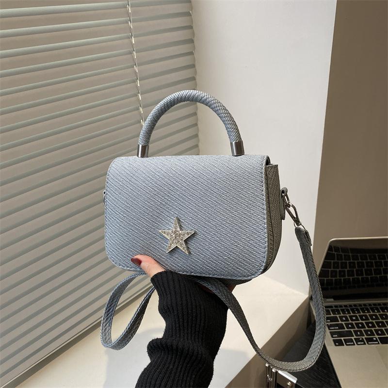 

High sense five-pointed star trend women s bag summer new fashion solid color beautiful portable shoulder messenger bag women синий