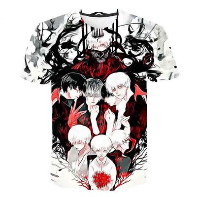 Cartoon Anime Tokyo Suizhong Kinki Ken 3D Digital Printing Short Sleeve Anime Men's Leisure Street T-shirt