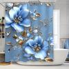 Winter Forest Floral Abstract Print Polyester Shower Curtain Bathroom Decor Bathtub Curtain with Hooks Multiple Designs