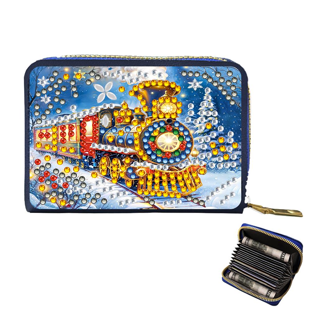 DIY Diamantmalerei Diamantpunkt Diamantkarten-Set Große Kapazität 5D Diamantmalerei Münzbeutel für Bargeld Mitnahme Tägliche Nutzung Reisen