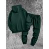 Classic Men's Casual Suit, Printed Drawstring Hoodie with Pockets and Drawstring Running Pants, a Must Have for Fashionable Men