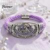 Regalo Romantico per Anniversario Camminata nella Fede Bracciale Intrecciato Donna, Uccello della Pace Floreale Delicato Fiore Charm Bracciale Smaltato, Cristiano Ispirazionale