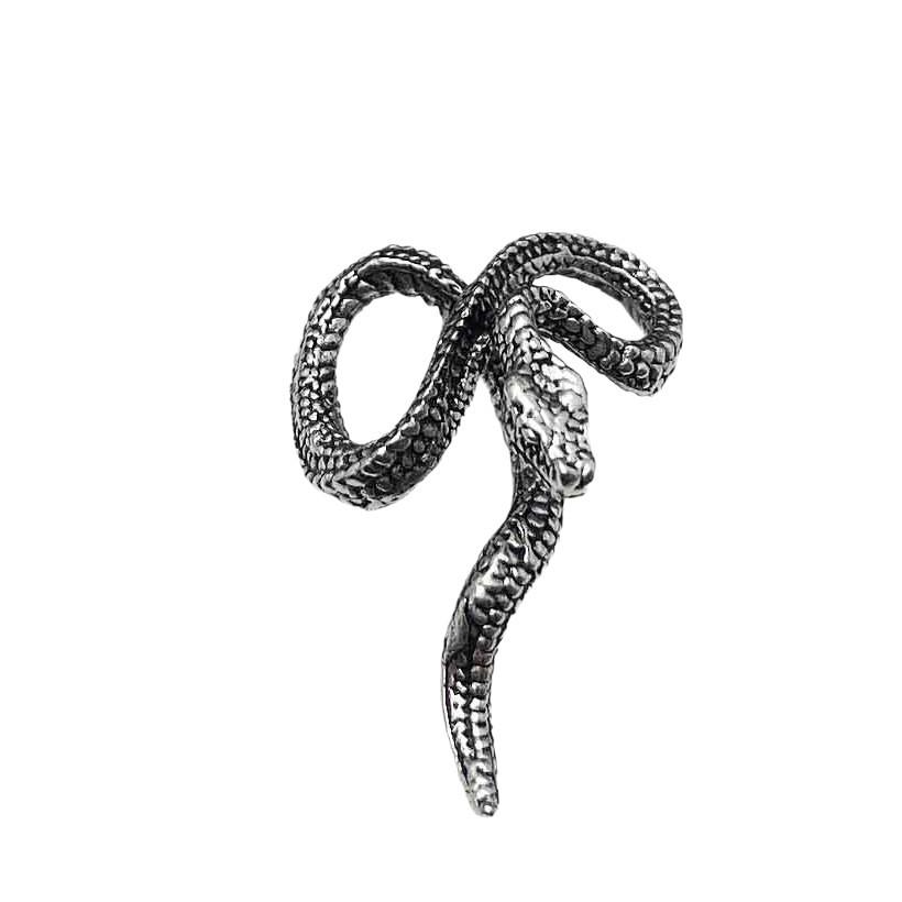 Men's Retro Silver Python Snake Pendant Necklace