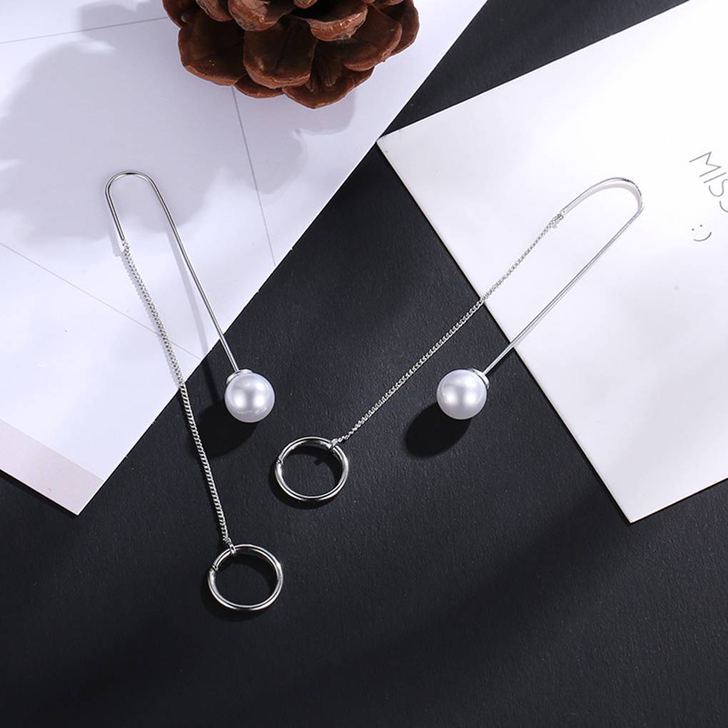 1 Paar Retro-Stil Runde Form Perlenohrringe Einzigartig Lange Quaste Ohrhänger Ohrringe für Damen Böhmische Ohrstecker